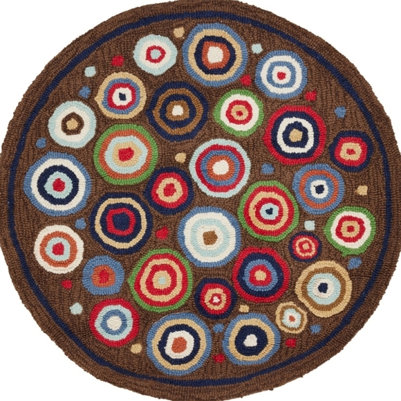 Chandler 4 Corners BULLS EYE Wool Rug 3\'x3\' NEW